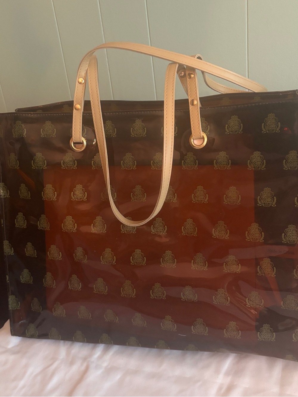 Borghese Monogram Tote Bag - Shopper / Beach Bag / Shopping Tote / Clear Tote - Picture 7 of 8